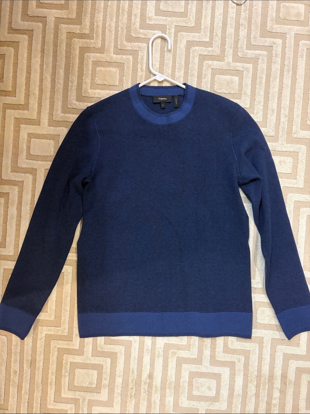 Theory Navy and Royal Blue Crewneck Sweater